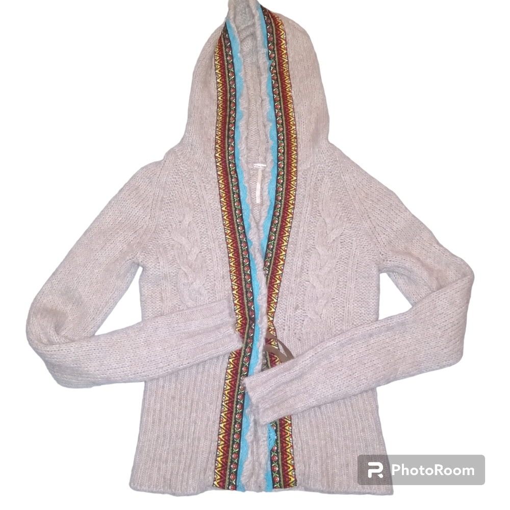 Free People knitted hooded sweater size s